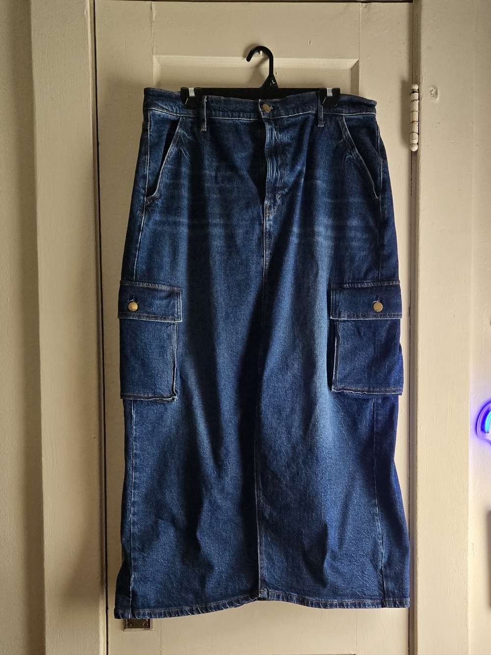 a.n.a Light Blue High-Rise Denim Skirt
